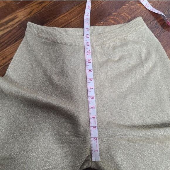 Vintage 80s Metallic Gold Glitter Sparkly Disco Straight Leg Pants Regency - Picture 8 of 12
